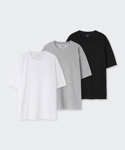 [Cooltandard] Relaxed Fit Crew Neck T-Shirt 3-Pack