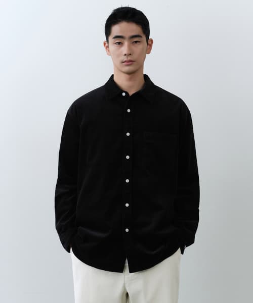 Relaxed 16W Corduroy Shirt [Black]