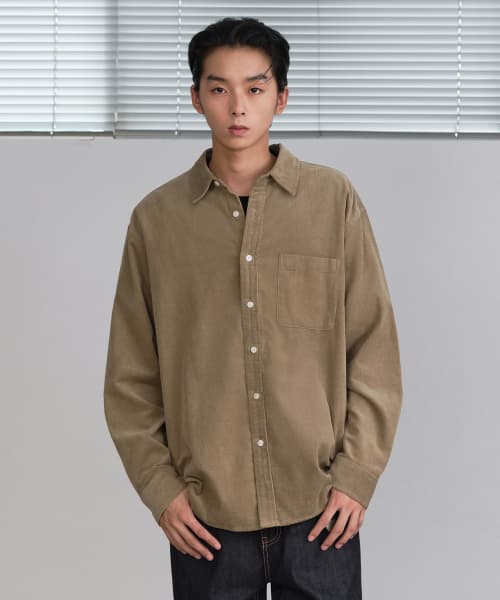 Relaxed 16W Corduroy Shirt [Beige]