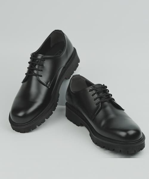 Arco Commando Outsole 4-Hole Derby Shoes Black [245-290mm]