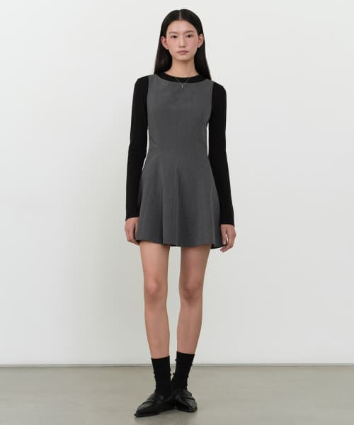 Womens Flare Mini Dress [Medium Gray]