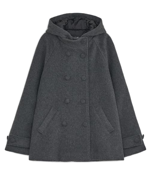 Hooded Half Coat (Charcoal)