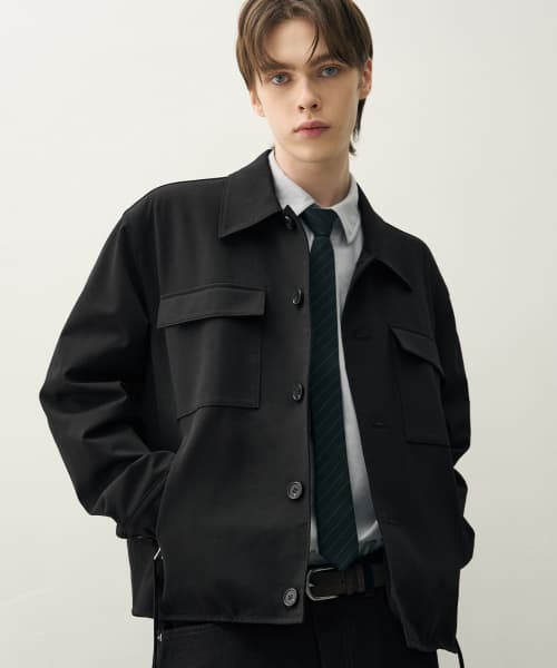 Dove Wool Hyde Blouson Jacket [BLACK]