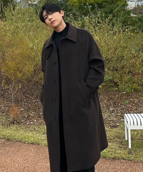 Dugood_[COUTURE] Cashmere Oversized Balmacaan Long Coat - 4 colors