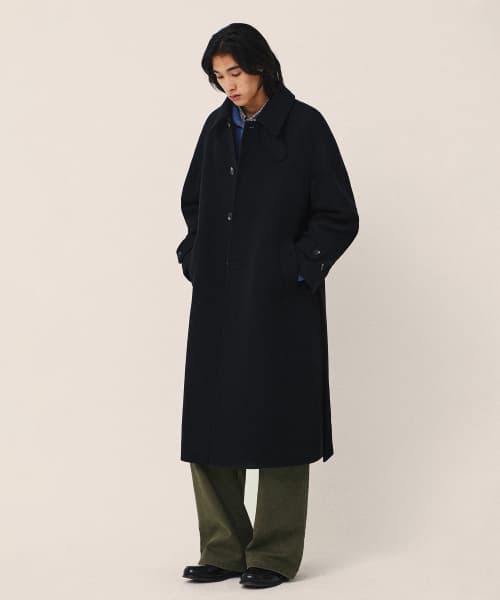 [WOOL 80] Woolrich Balmacaan Robe Coat_Black