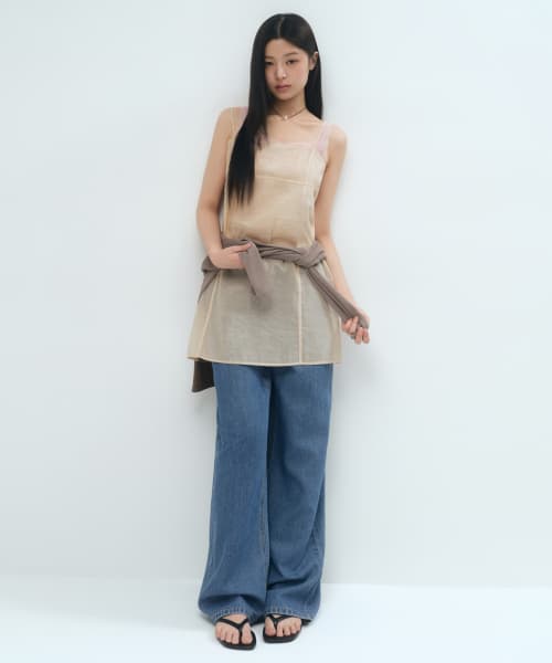 Womens Sheer Mini Dress [Peach]