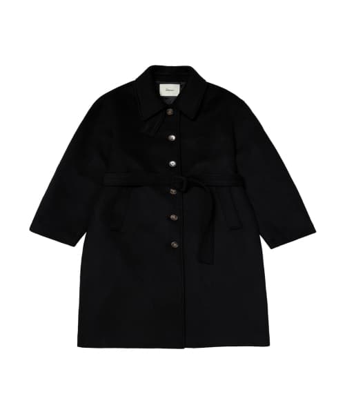 CASHMERE BLEND OVERFIT LONG COAT IN BLACK