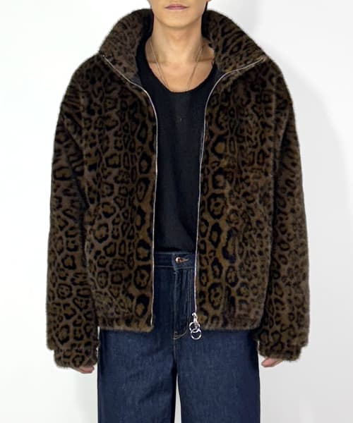 Animal Oversized Fur Jacket (Brown)