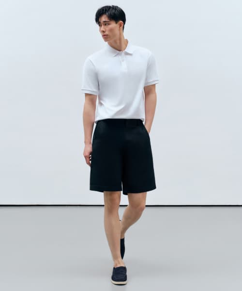 [Cooltandard] Wide Chino Shorts [Navy]