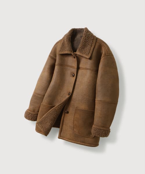 (woman) Rustic Brown Mustard Half Coat_Brown