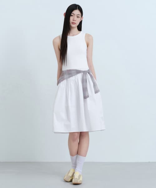 Women's Tank Top Combi Dress [White]