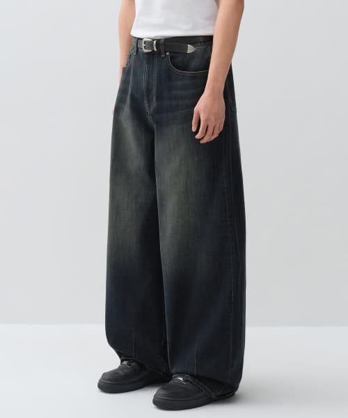 [Cooltandard] Balloon Denim Pants [Dark Blue]