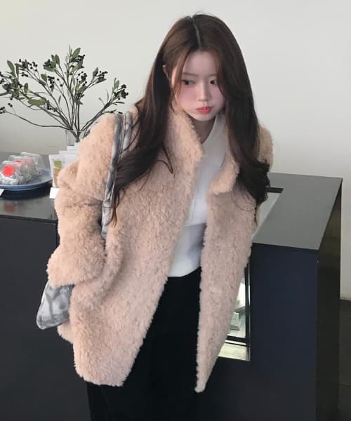 [W] Shearling Half Fur Coat - 2 colors