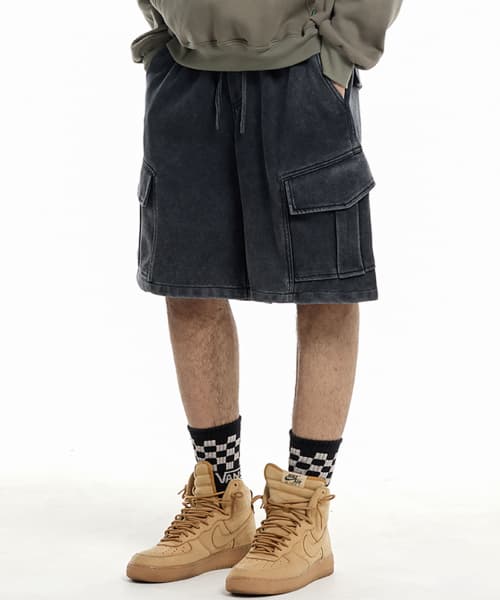 Pigment Cargo Bermuda Banding Pants Black