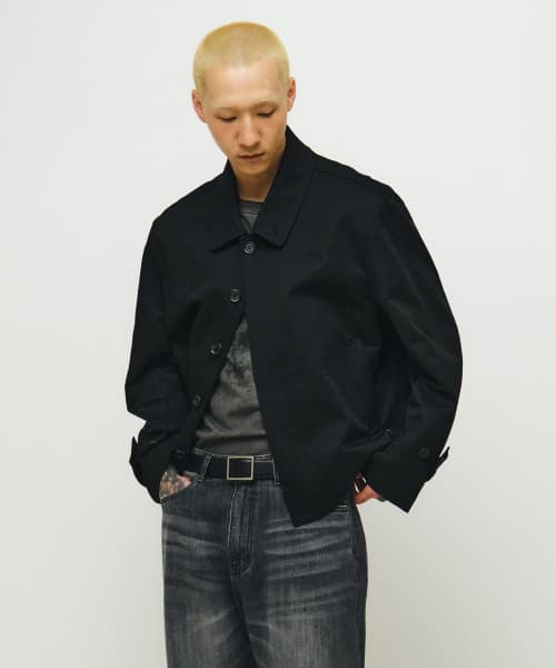 Trace short mac coat (black)