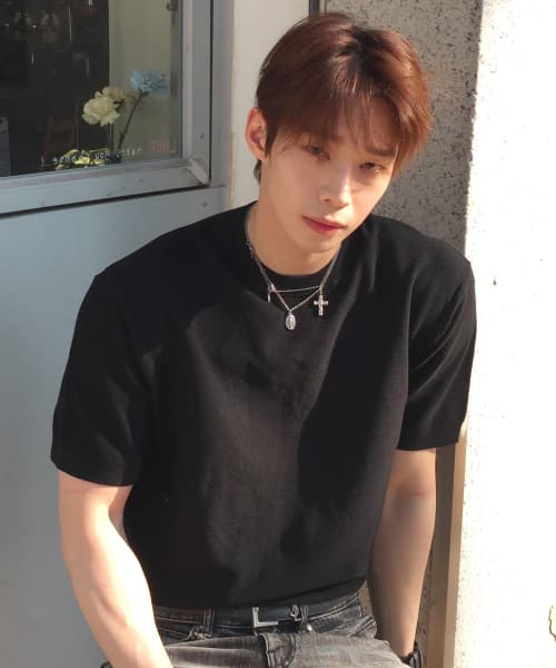 [ON] Washable Cotton Blend Round Neck Short Sleeve Knit - 3 colors