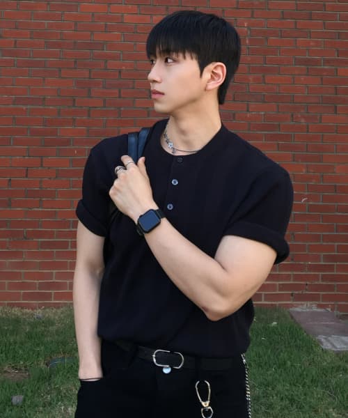 [ON] Textured Henry Neck Short Sleeve Knit - 3 colors