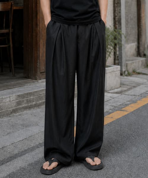 Comfort Summer Wide Pants Black