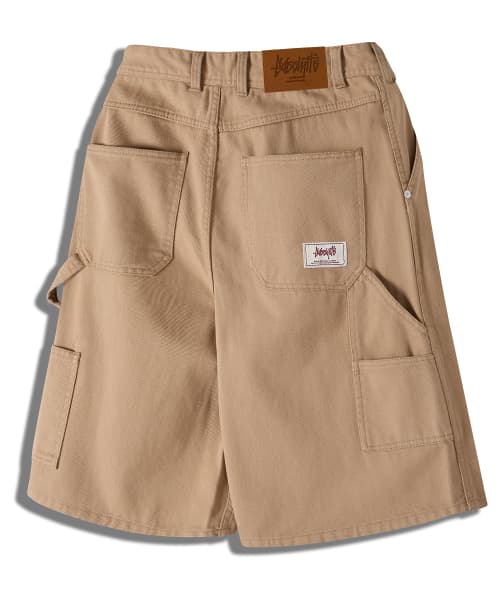 One-Tuck Carpenter Bermuda Denim Pants Beige YP-502