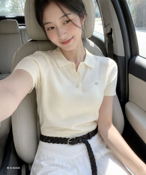 Airy Essential Collar Half Knit [IVORY] / WBE2L05513