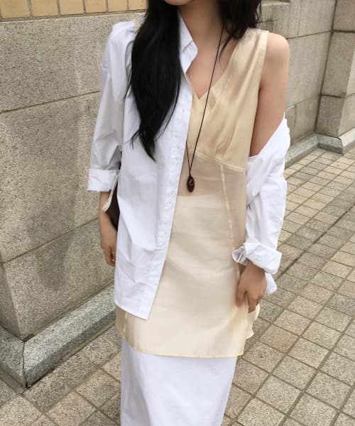 Tulip Layered Midi Dress [PINK BEIGE]
