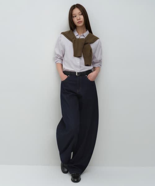 WOMEN'S ESSENTIALS CURVED DENIM PANTS [DEEP INDIGO]