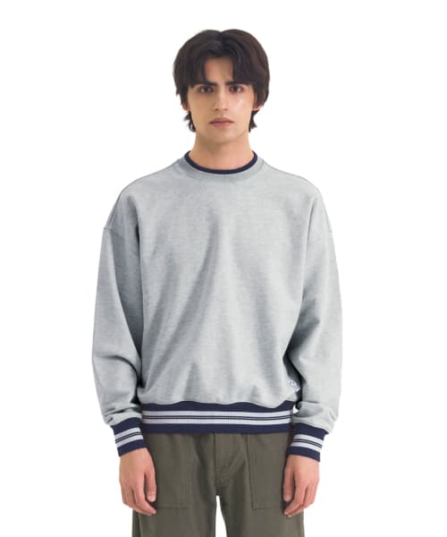Two-Tone Sweat Shirts Melange Gray