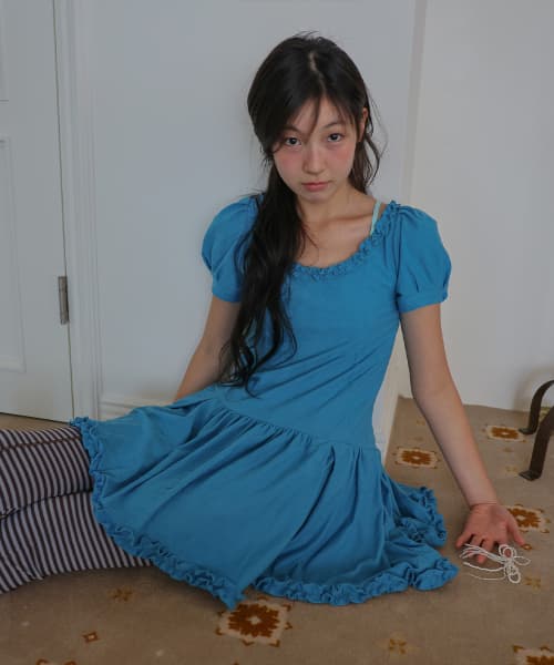 396. Oval Pattern One Piece _ Teal Blue