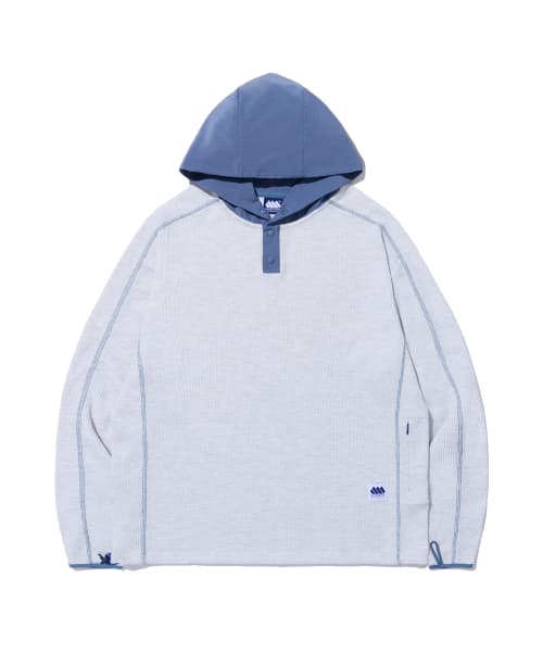 Henley Neck HB Waffle Hoodie MELAAN Clay