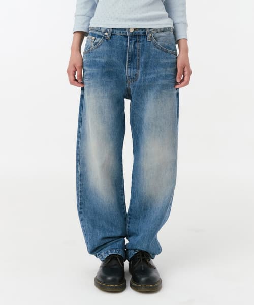 VINTAGE EMBROIDERED DENIM PANTS, BLUE