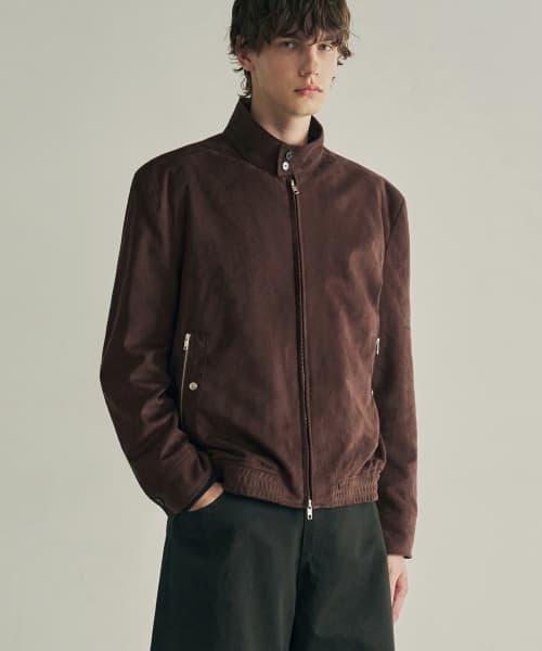 SLEEK Suede Harrington Jacket [Brown]