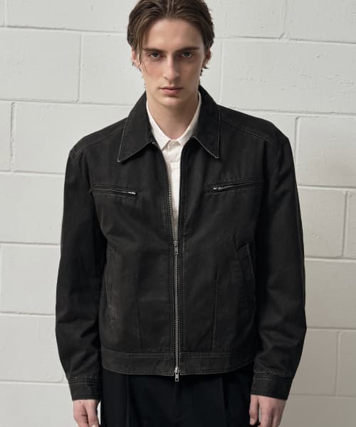 BRANDO Washed Cotton Swing Top Jacket [CHARCOAL]