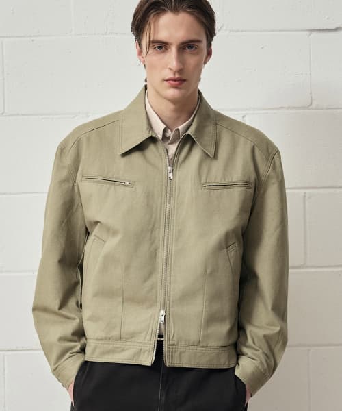 BRANDO Washed Cotton Swing Top Jacket [KHAKI BEIGE]