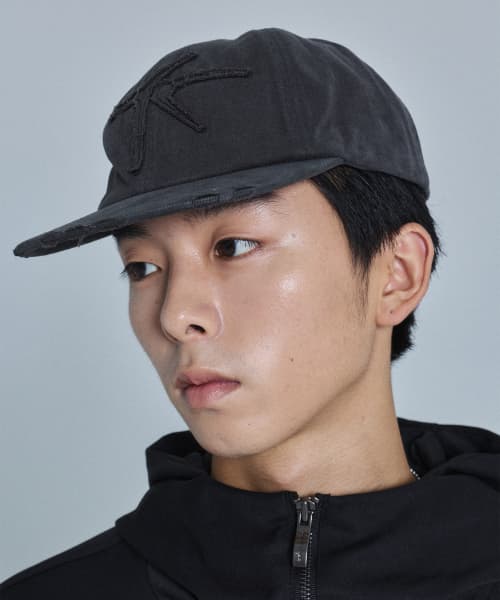 DEV:12 ND Applique Graphic Flat-Brim Ball Cap, Charcoal
