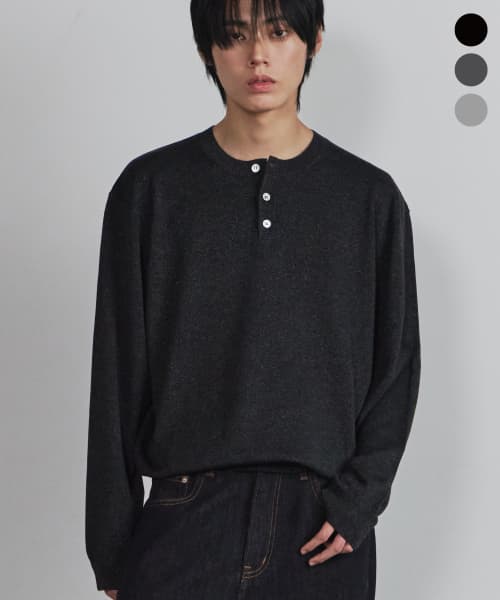 Henley Neck Soft Wool Pullover Knit (3 color)