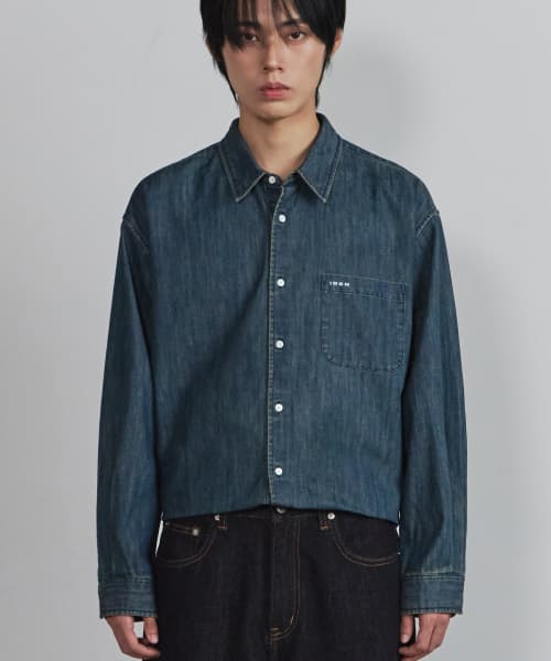 Oversized Denim Mini Logo Shirts [Indigo]