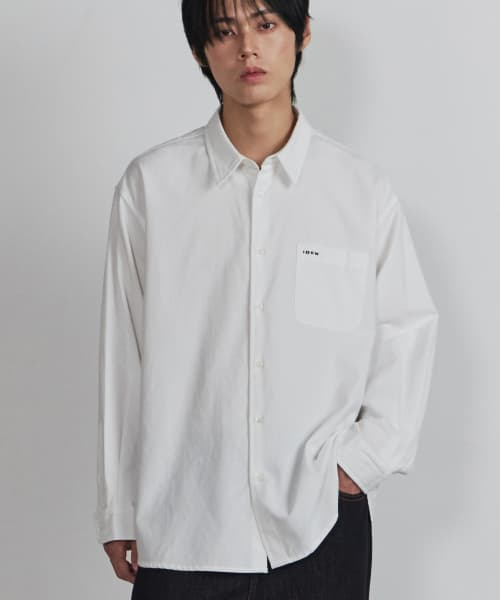 Oversized Oxford Mini Logo Shirts [White]