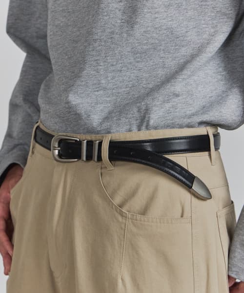 Western Cowhide Leather Belt [Black]