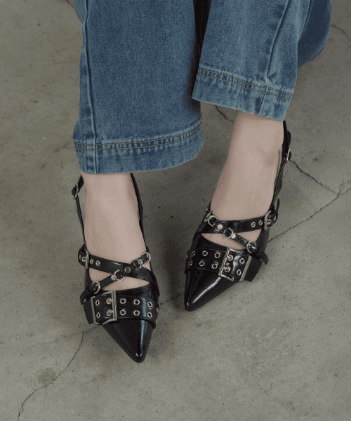 Rebric Buckle Slingback 412632001 (7.5cm)