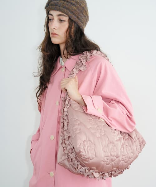 Padded Shirring Bag (Ash Pink)