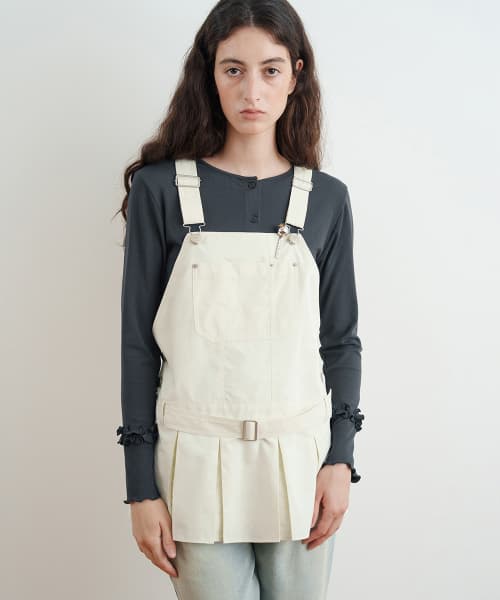 Pleats Mini Overall (Cream)