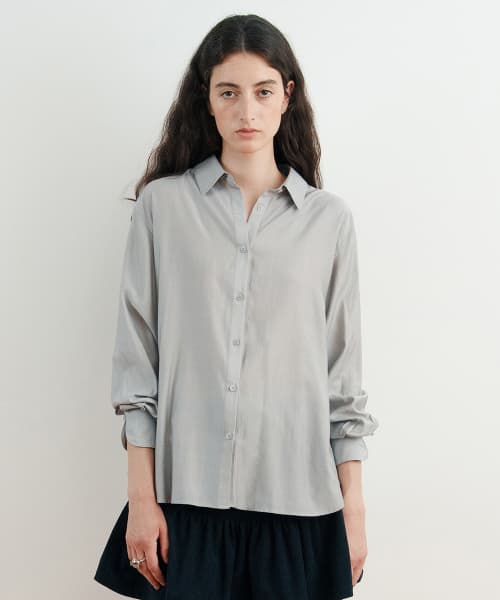 Sheer Loose Shirt (Light Grey)