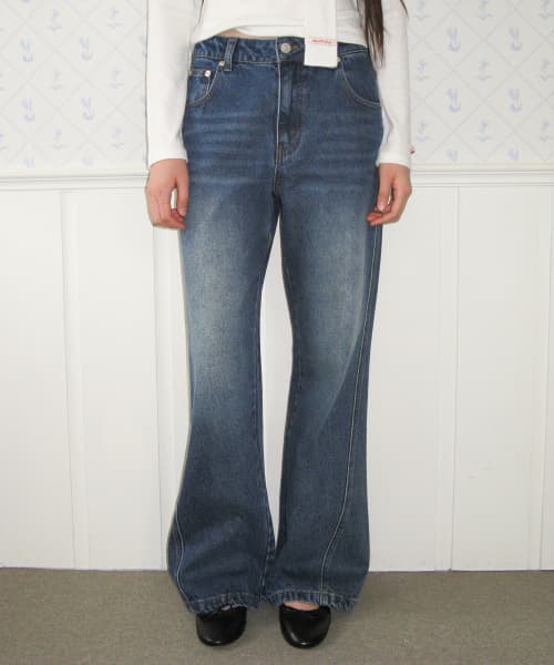 Classic Bootcut Denim Pants - Blue