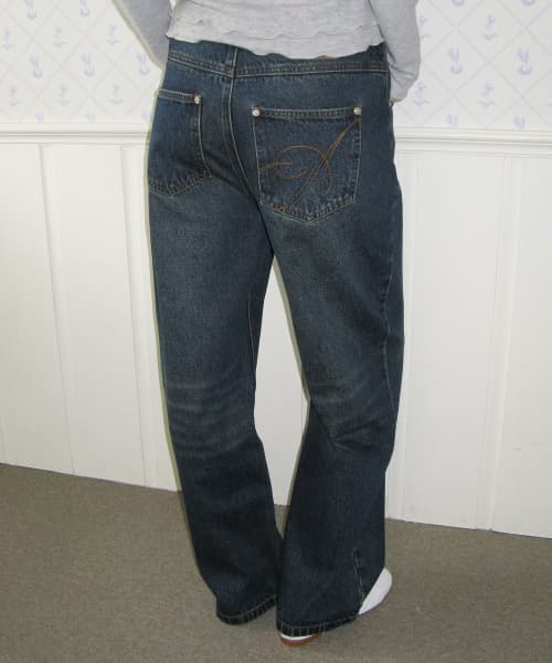 Classic Straight Denim Pants Blue