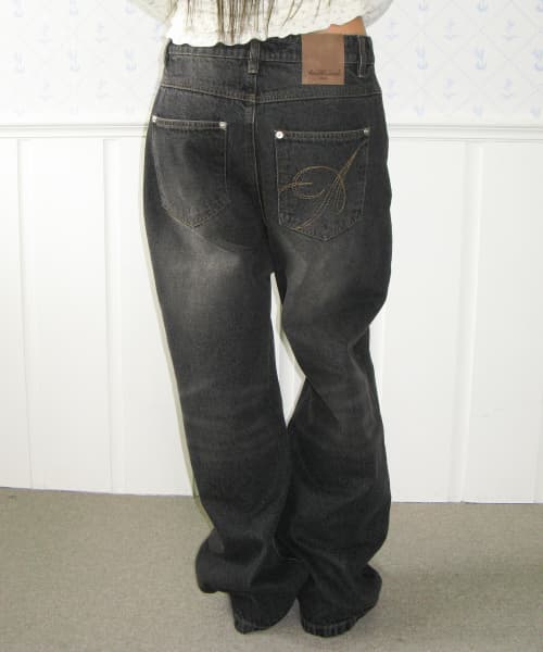 Classic Straight Denim Pants Black