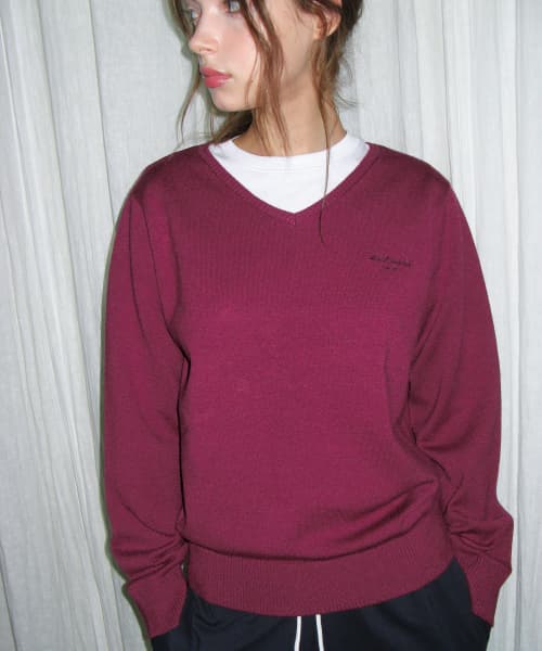 Classic Regular V-Neck Knit Purple