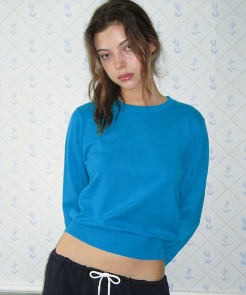 Classic Regular U-Neck Knit Blue