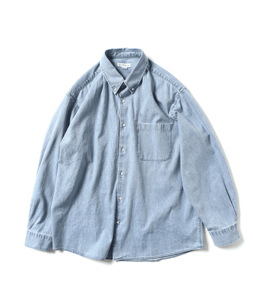 Indigo Button-Down Shirts - Mid Blue