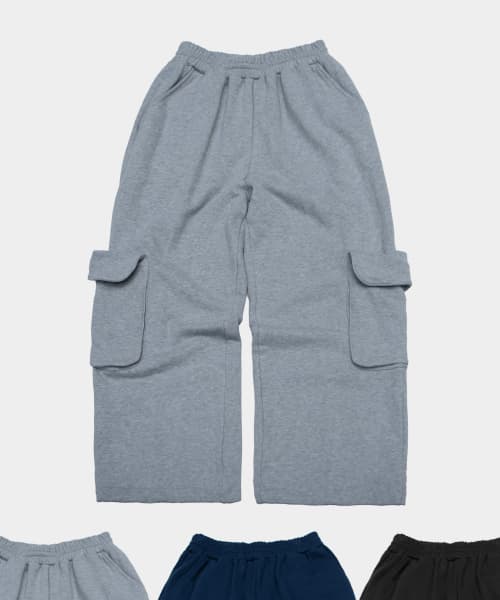 FOUR SEASON Some Star Embroidered Detail Oversized Wide Sweat STRING Training Pants_2COLOR