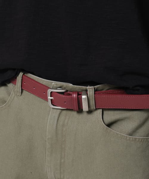 Vintage Shrunken Leather Belt (Burgundy)